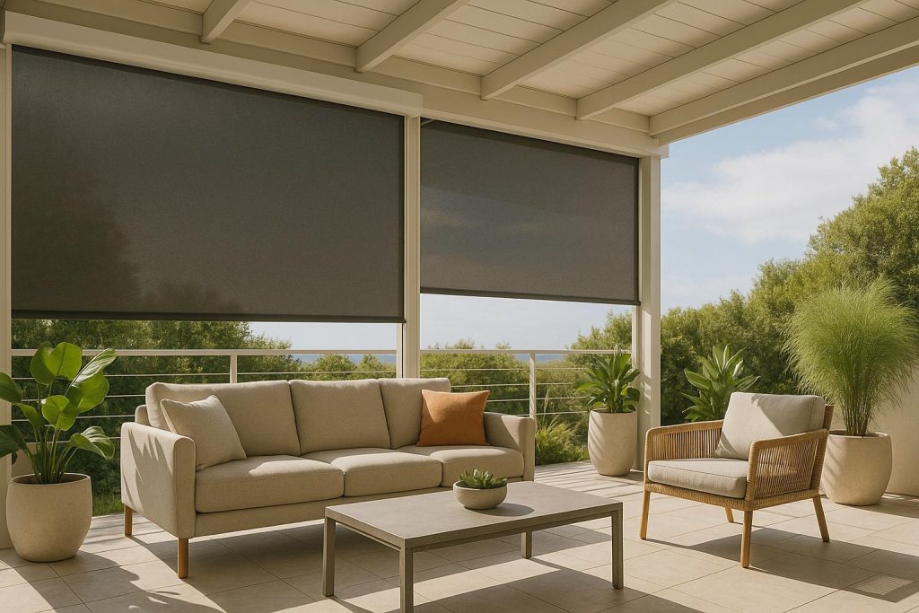 Weatherproof Outdoor Blinds: What You Need to Know 4 stylish outdoor pergola blinds-harvey-blinds